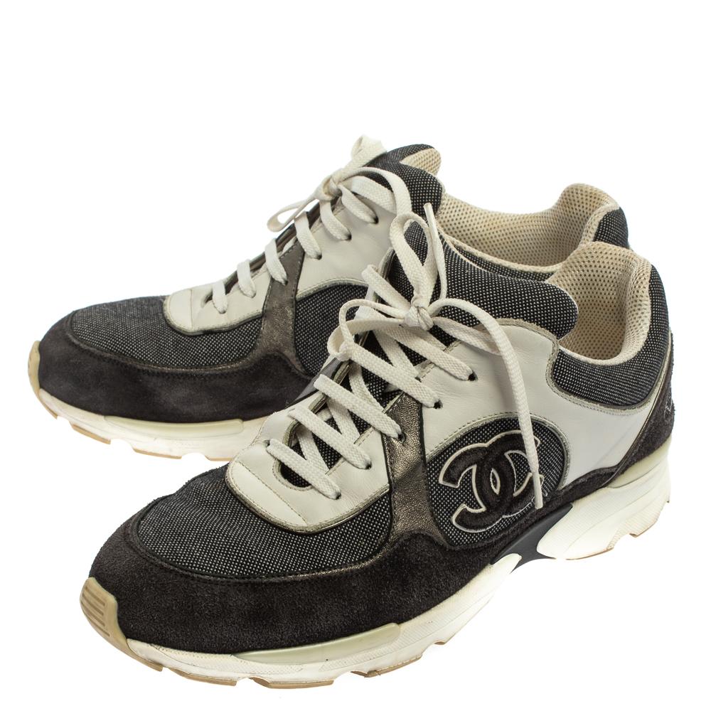 chanel trainers black and white
