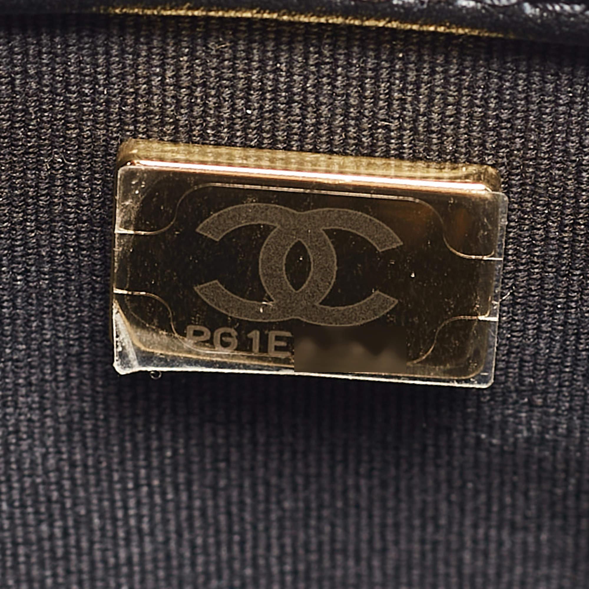 Chanel - Mini sac à rabat My Own Frame en cuir et tweed noir et blanc 2