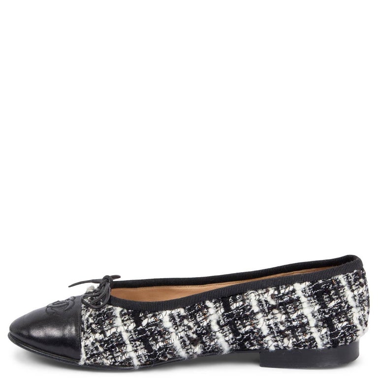 Vincent Check Tweed Ballerina Shoes in Brown (24-37EU)