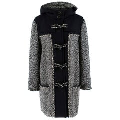white toggle coat Chanel Black
White Tweed Knit Wool Blend Hooded Coat 46