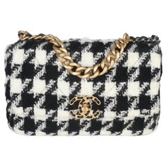 Chanel Black White Tweed Small Chanel 19 Flap Bag Chanel Black White Tweed Small Chanel 19 Flap Bag
