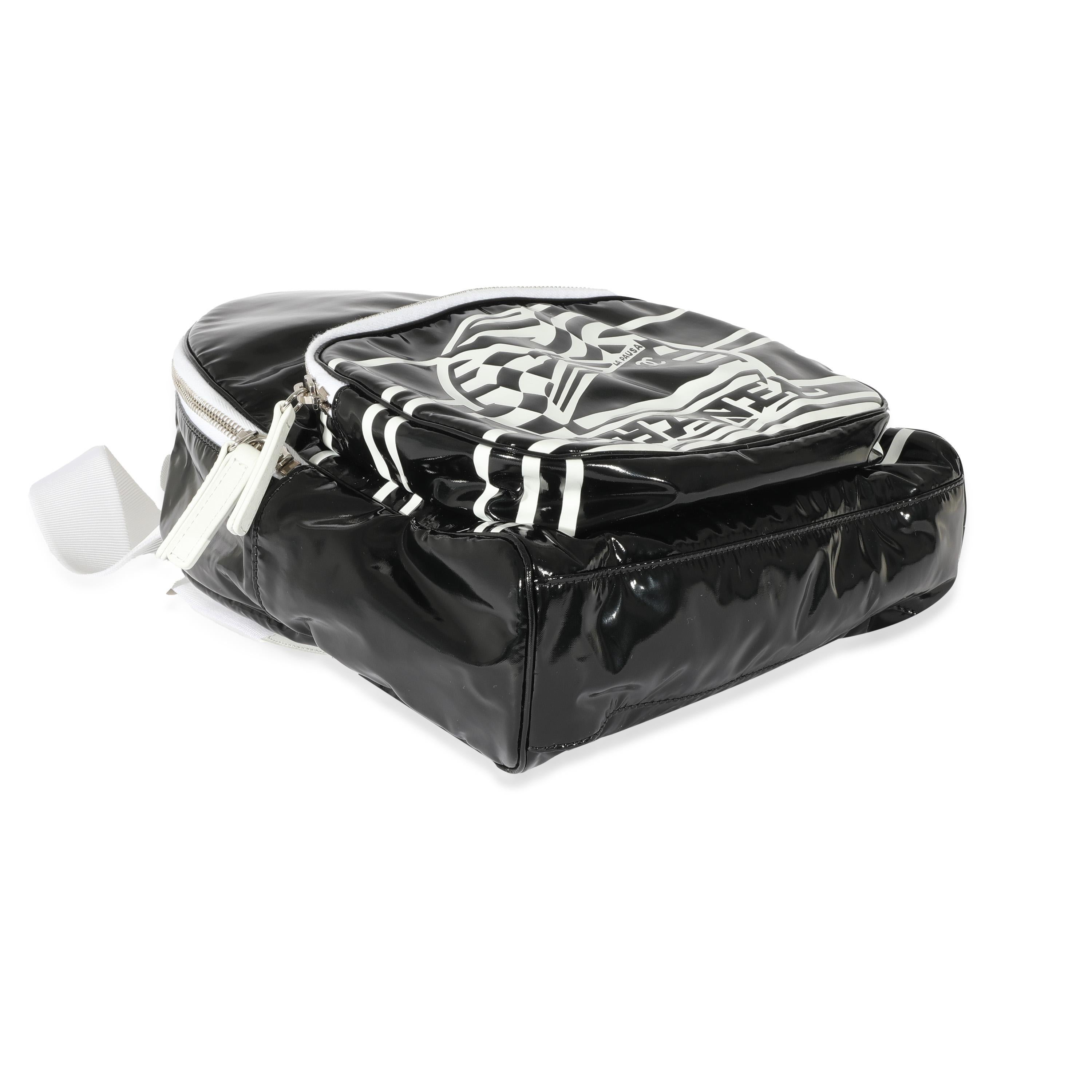 Women's or Men's Chanel Black White Vinyl Small La Pausa Backpack