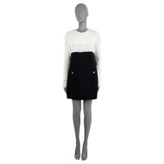 CHANEL black & white viscose 2020 20K COLORBLOCK KNIT Dress 34 XS