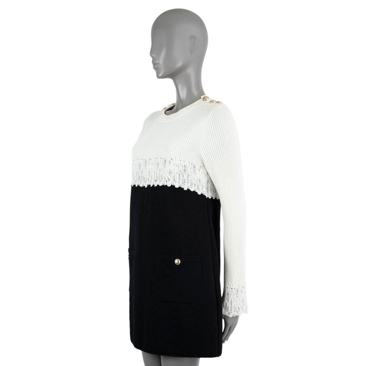 CHANEL 2020 20K COLORBLOCK robe en viscose noire et blanche 34 XS Pour femmes en vente
