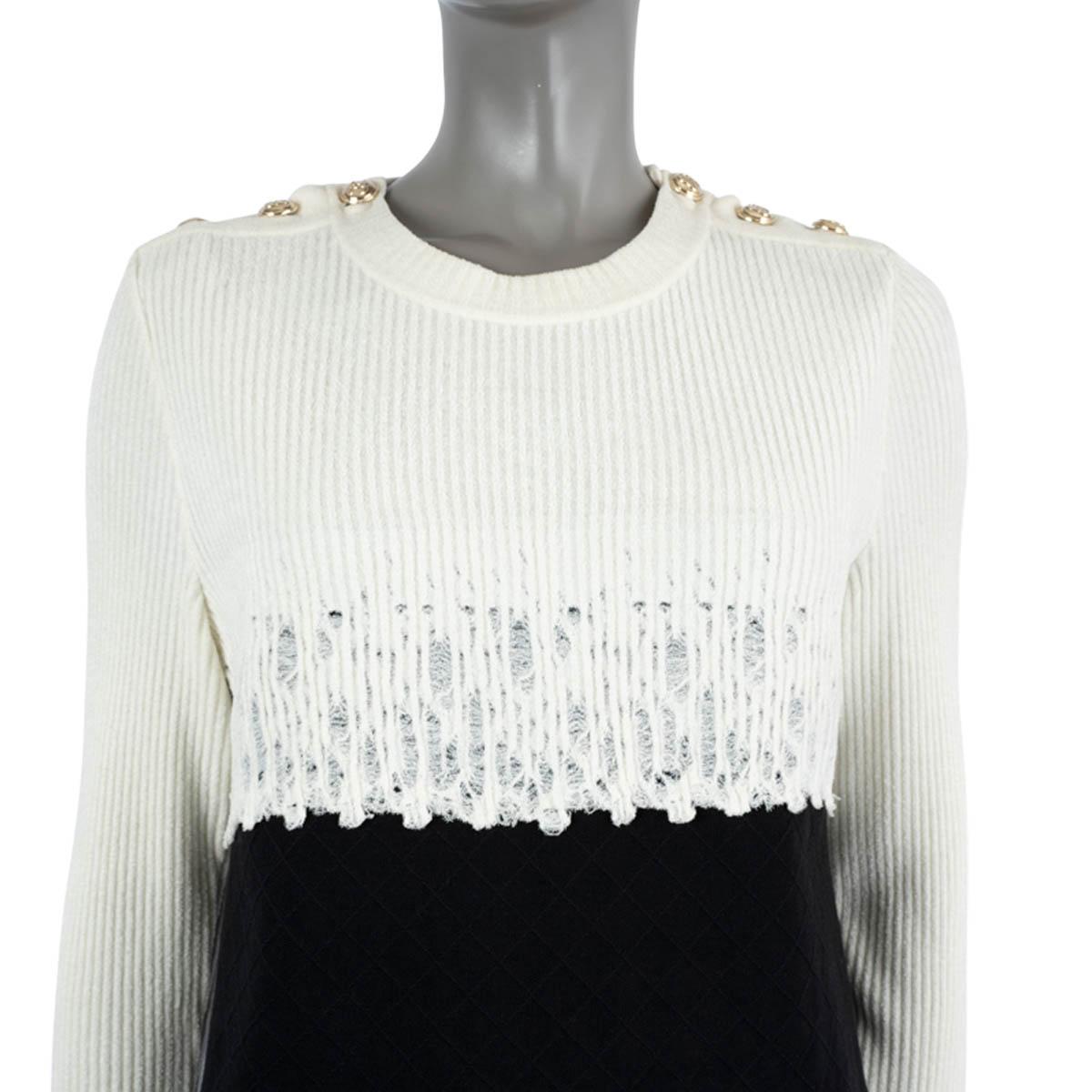 CHANEL 2020 20K COLORBLOCK robe en viscose noire et blanche 34 XS en vente 2