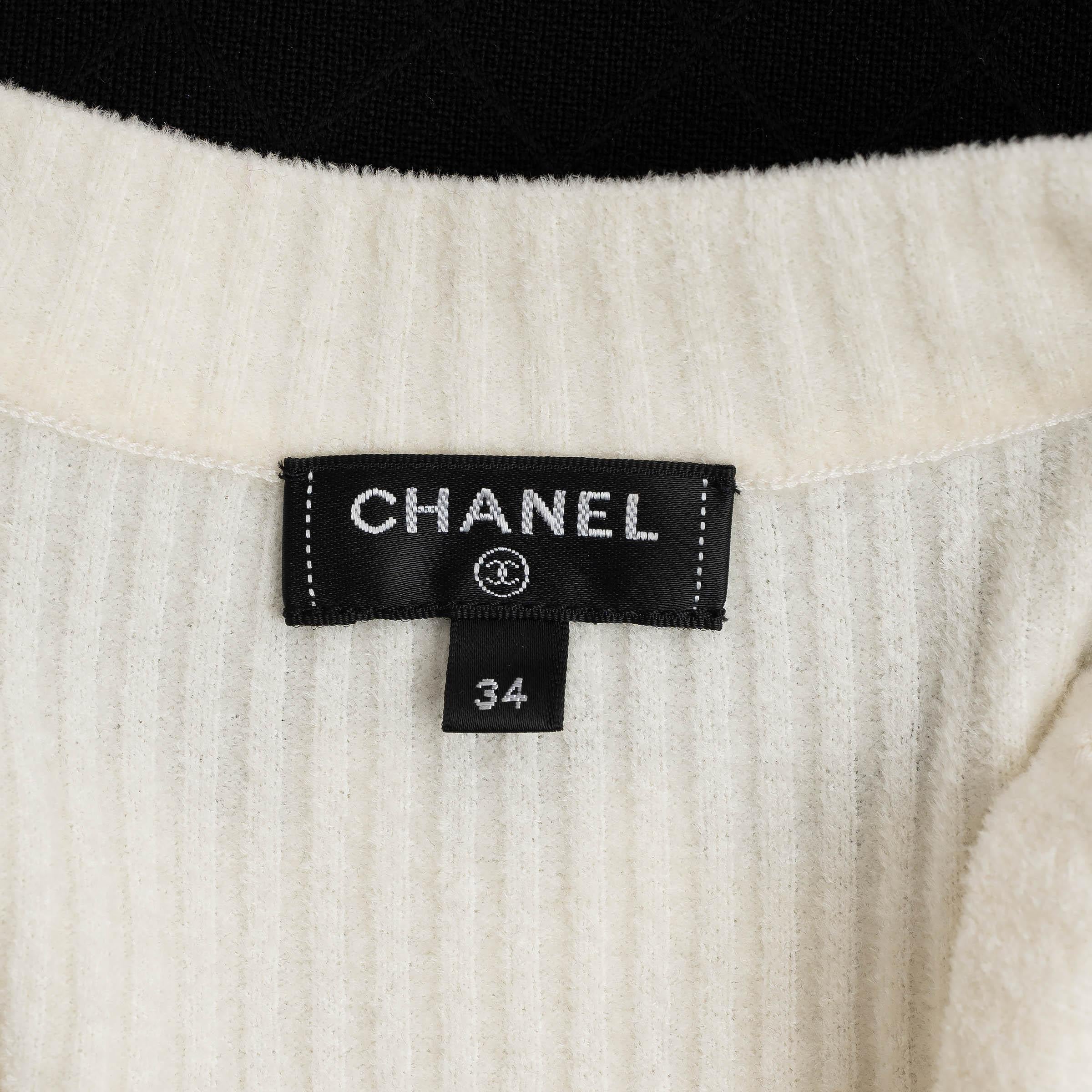 CHANEL 2020 20K COLORBLOCK robe en viscose noire et blanche 34 XS en vente 5
