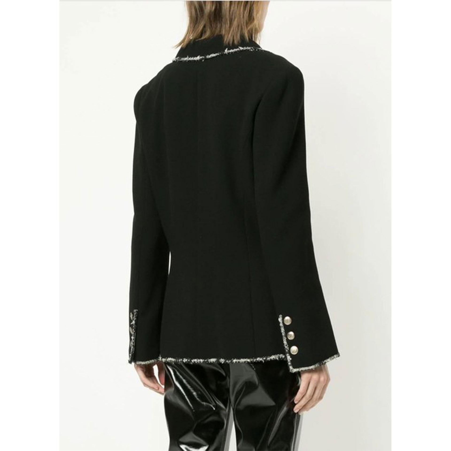 Chanel Limited Edition 2005 Black White Devil Wears Prada Boucle Jacket Blazer  In Excellent Condition In Miami, FL