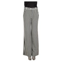 Chanel pantaloni in lana bianca e nera 19C LA PAUSA A STRISCE 40 M.