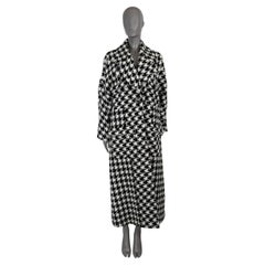 CHANEL black white wool 19K HOUNDSTOOTH LUREX TWEED Coat Jacket 38 S