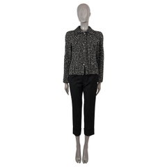 CHANEL black & white wool 2010 10A TWEED Jacket 38 S