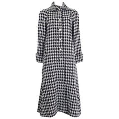 Chanel in lana bianca e nera 2017 HOUNDSTOOTH TWEED Cappotto Giacca 36 XS