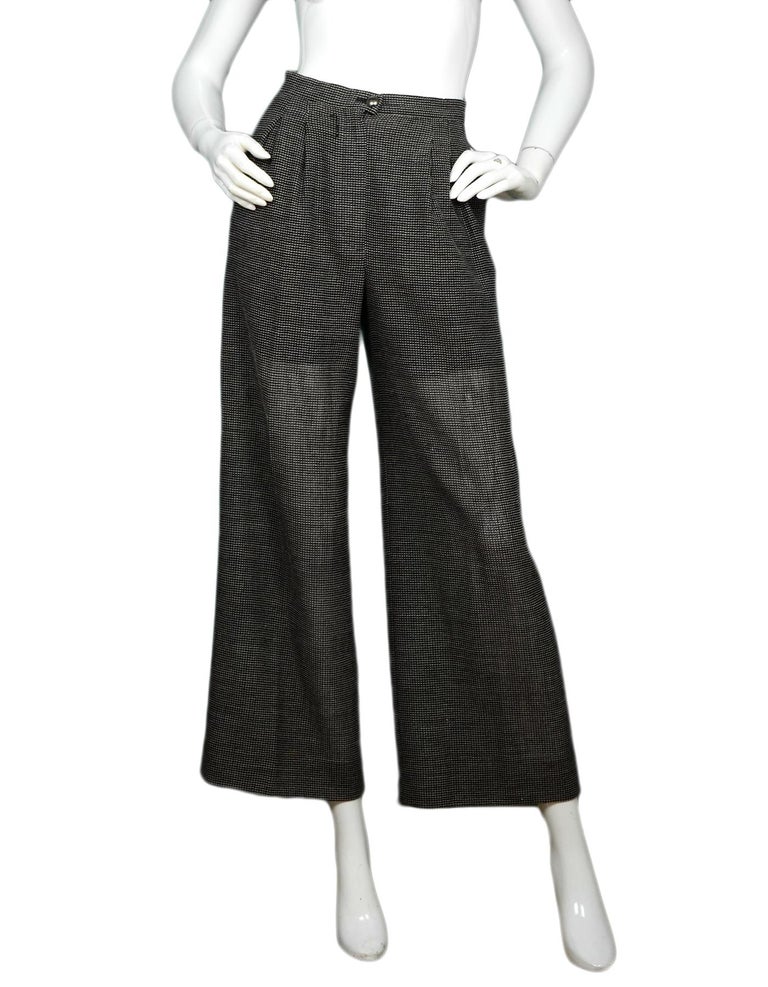 Chanel Black/White Wool Tweed Sheer Slacks W/ Shorts Lining Sz 34 For ...