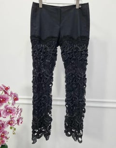 Chanel Black With Lace Pants Size 38
