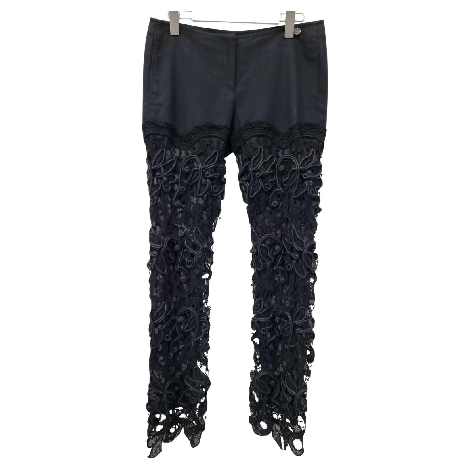 Chanel Black With Lace Pants Size 38