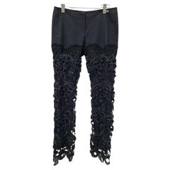 Chanel Black With Lace Pants Size 38