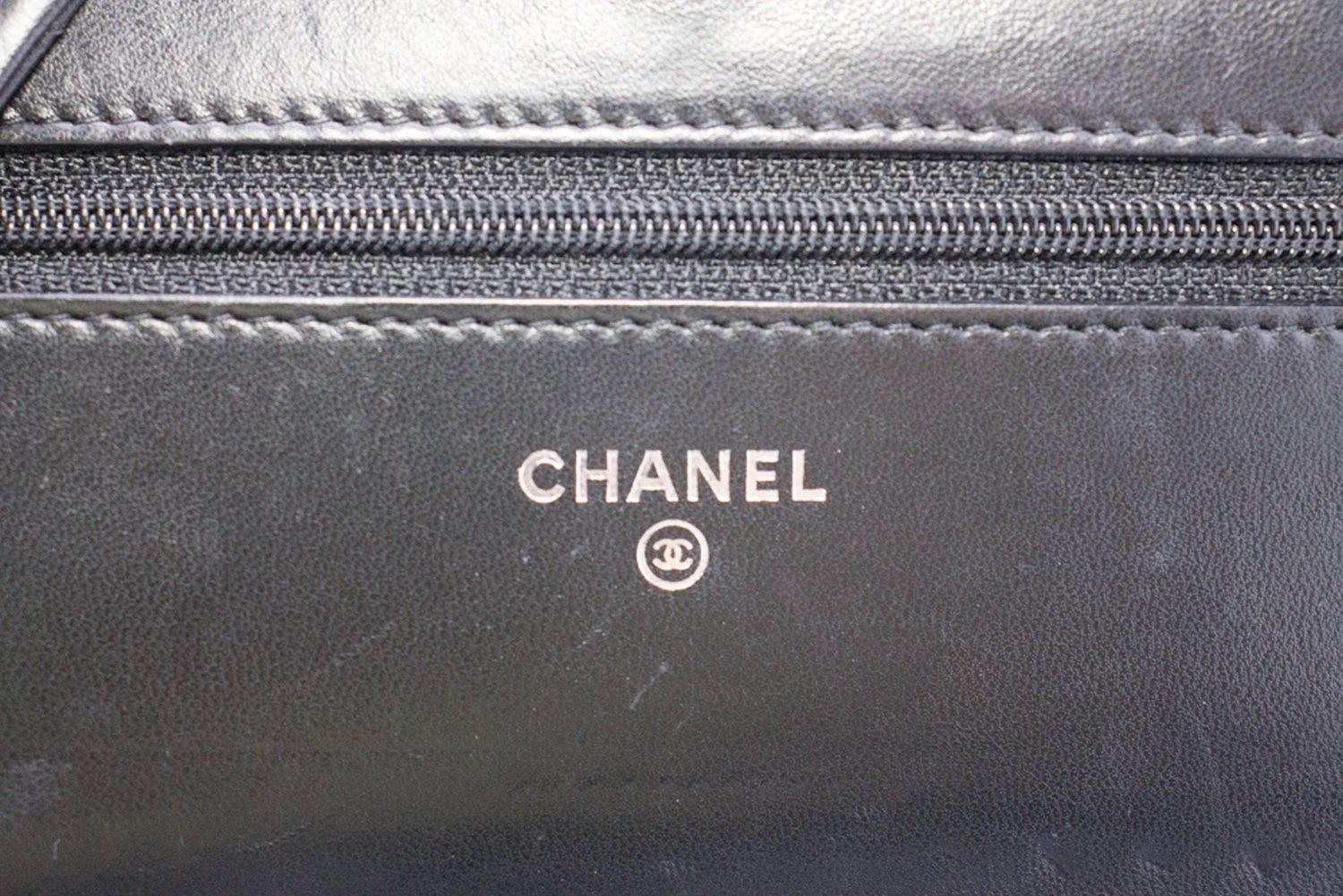 CHANEL Black WOC Wallet On Chain Shoulder Crossbody Bag Lambskin 11