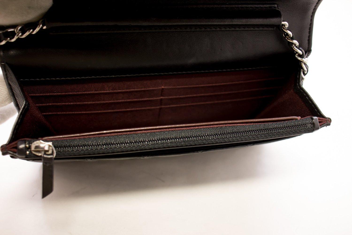 CHANEL Black WOC Wallet On Chain Shoulder Crossbody Bag Lambskin 14