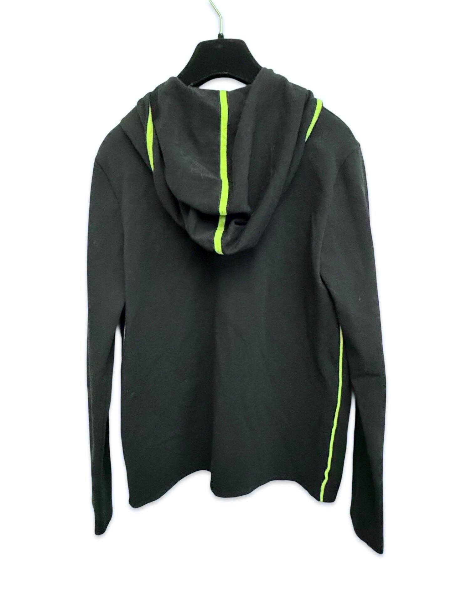 Chanel black wood hoodie zip sweater In Excellent Condition For Sale In Sheung Wan, HK