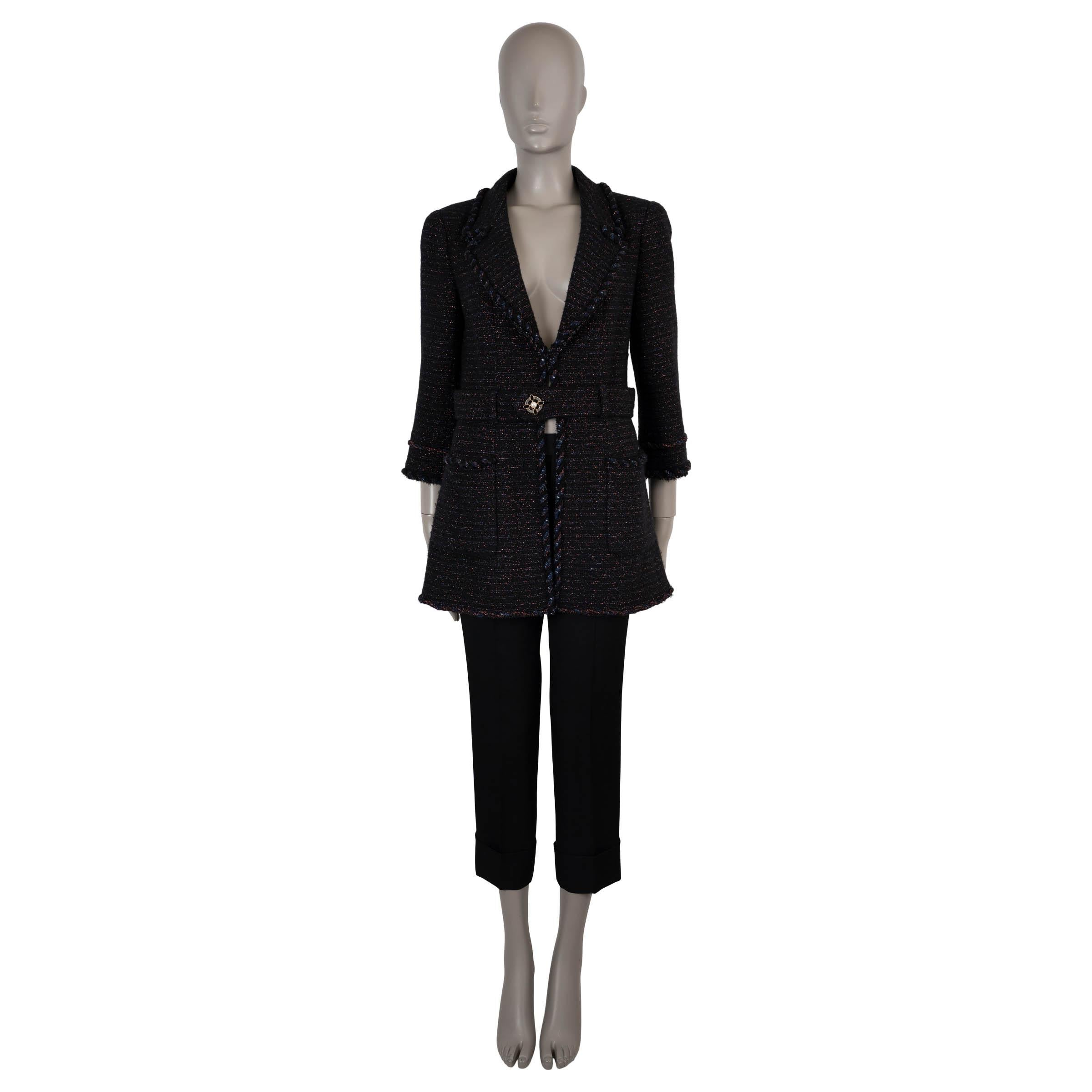 De las mujeres CHANEL negro lana 07A MONTE CARLO LUREX TWEED Abrigo Chaqueta 40 M en venta
