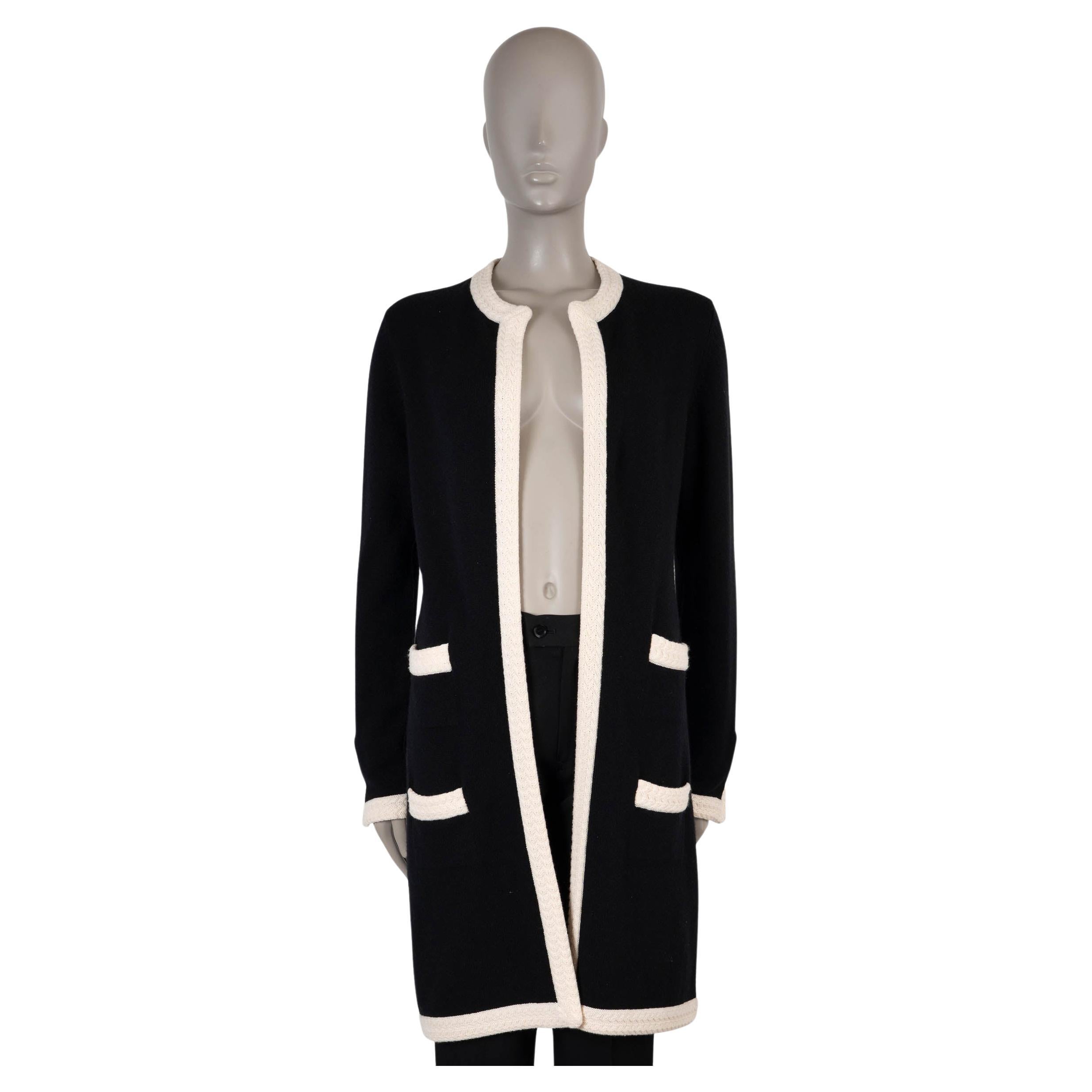 Chanel lana nera 07A MONTE CARLO LUREX TWEED Cappotto Giacca 40 M.