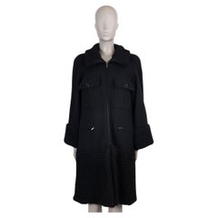 CHANEL black wool 15B KNIT PANELLED Coat Jacket 38 S CHANEL black wool 15B KNIT PANELLED Coat Jacket 38 S