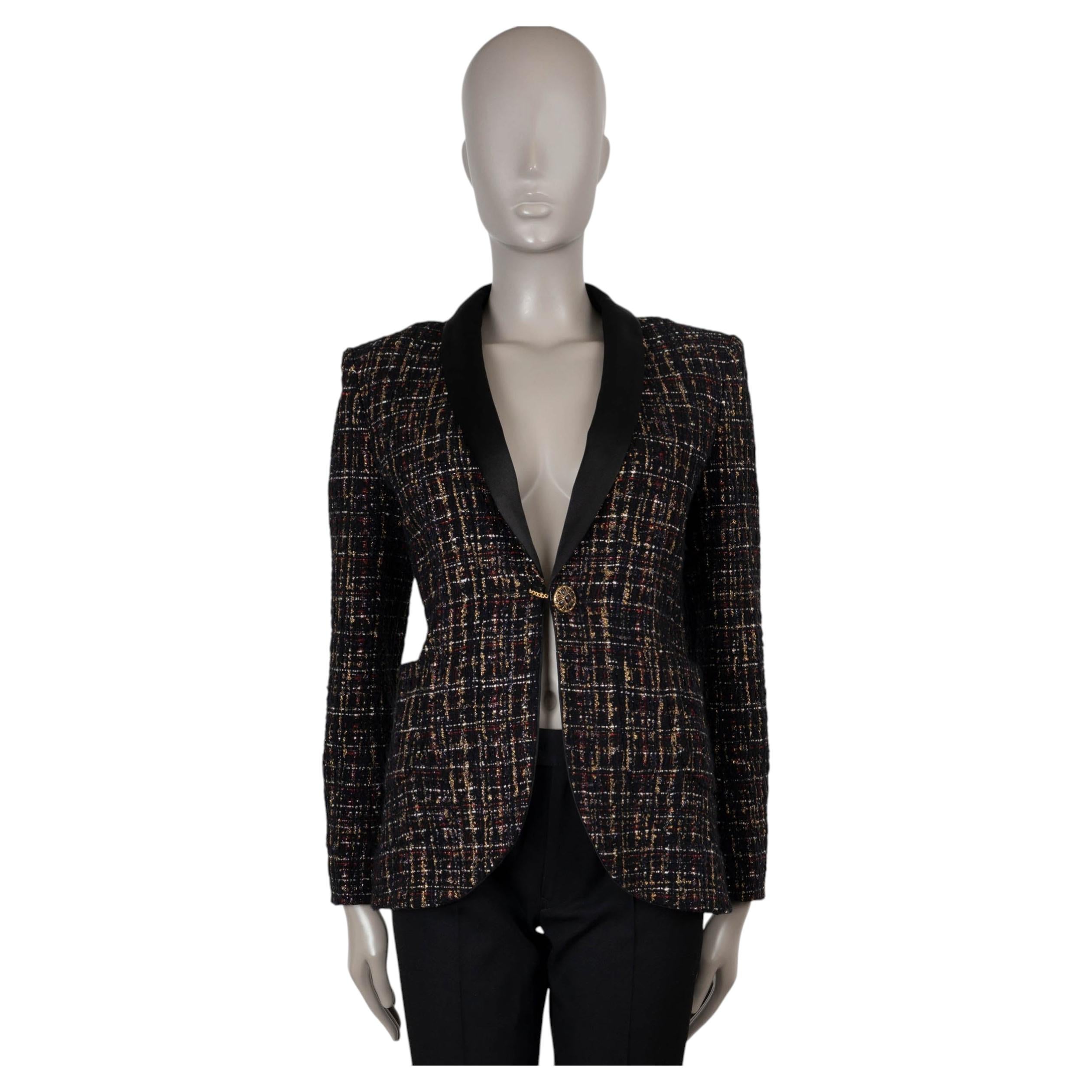 CHANEL black wool 19A NEW YORK LUREX TWEED Jacket 36 XS For Sale at 1stDibs