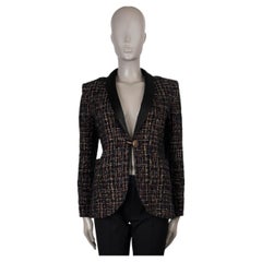 CHANEL black wool 19A NEW YORK LUREX TWEED Jacket 36 XS