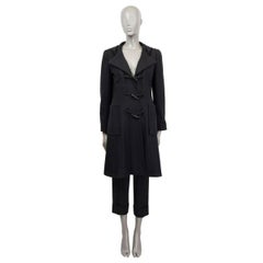 CHANEL black wool 2006 06A DUFFLE Coat Jacket 38 S