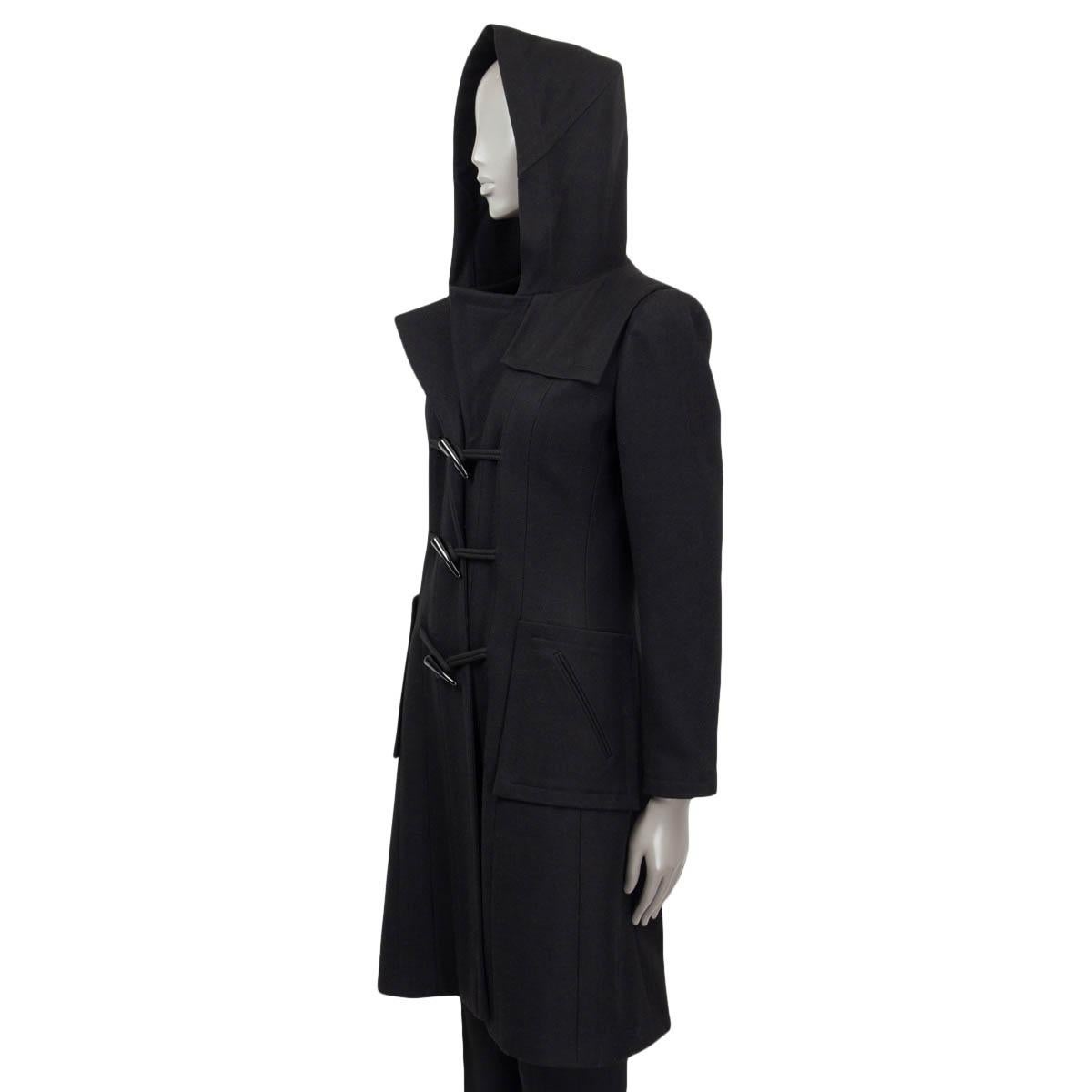 CHANEL lana nera 2006 06A DUFFLE Cappotto Giacca 38 S in vendita 1