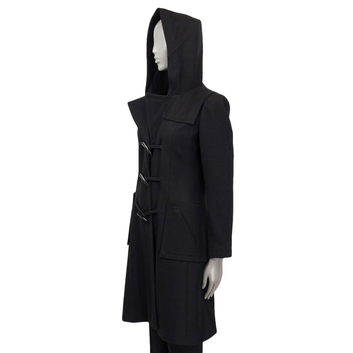 CHANEL black wool 2006 06A DUFFLE Coat Jacket 38 S For Sale 1