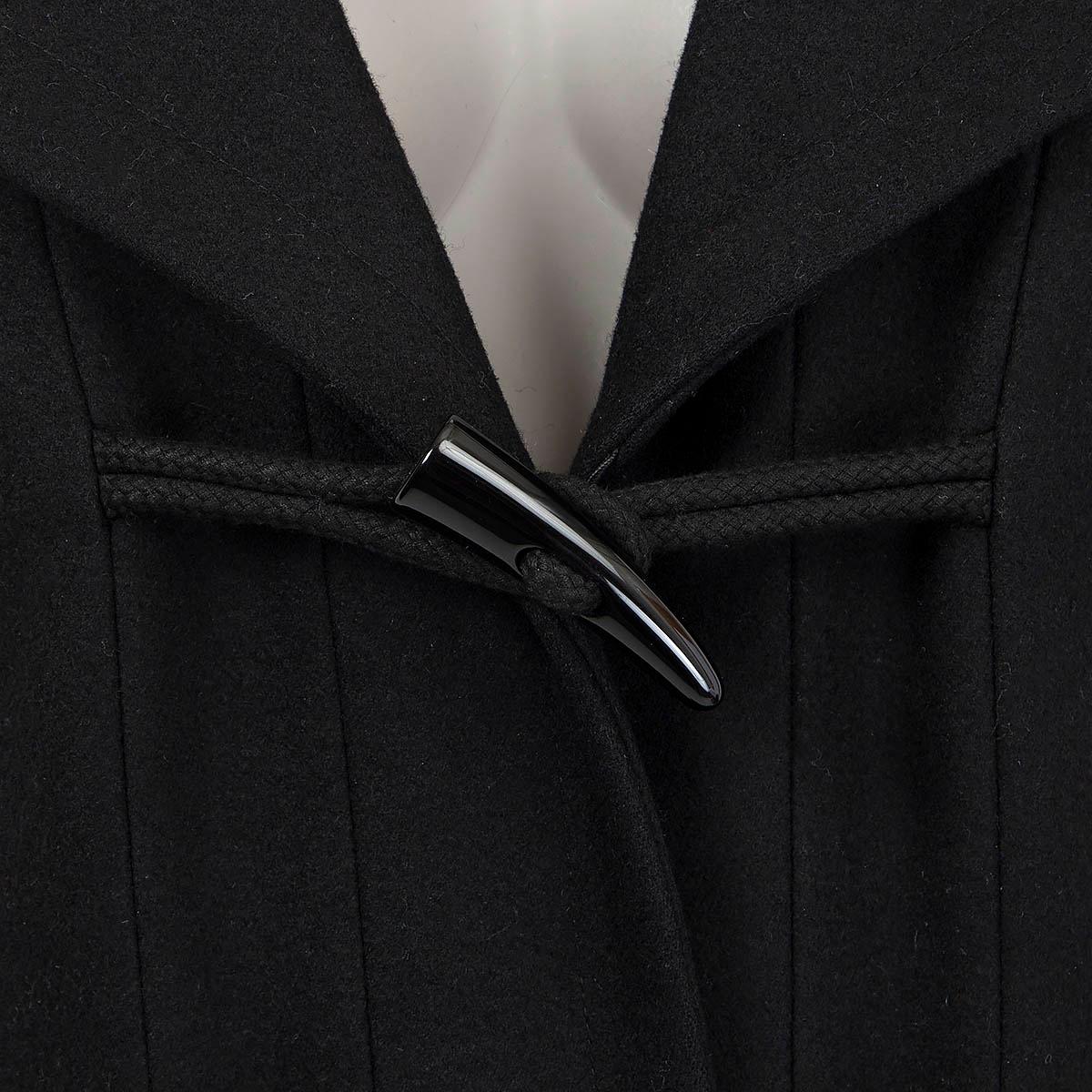 CHANEL black wool 2006 06A DUFFLE Coat Jacket 38 S For Sale 3