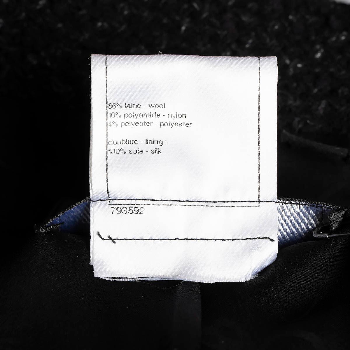 CHANEL 2010 10A CLASSIQUE veste en laine noire 44 L en vente 5