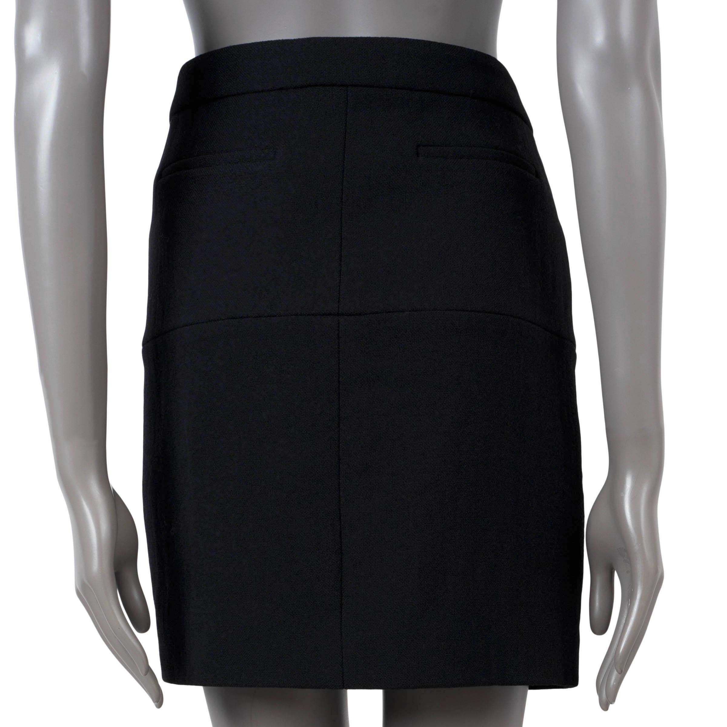 Black CHANEL black wool 2012 12K FOUR POCKET MINI Skirt 42 L For Sale