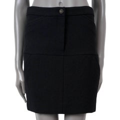 CHANEL laine noire 2012 12K FOUR POCKET MINI Jupe 42 L