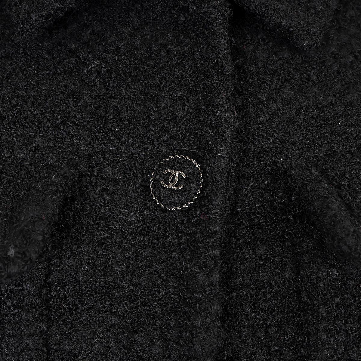 CHANEL laine noire 2013 13A EDINBURGH FLAP POCKET TWEED Jacket 40 M en vente 3