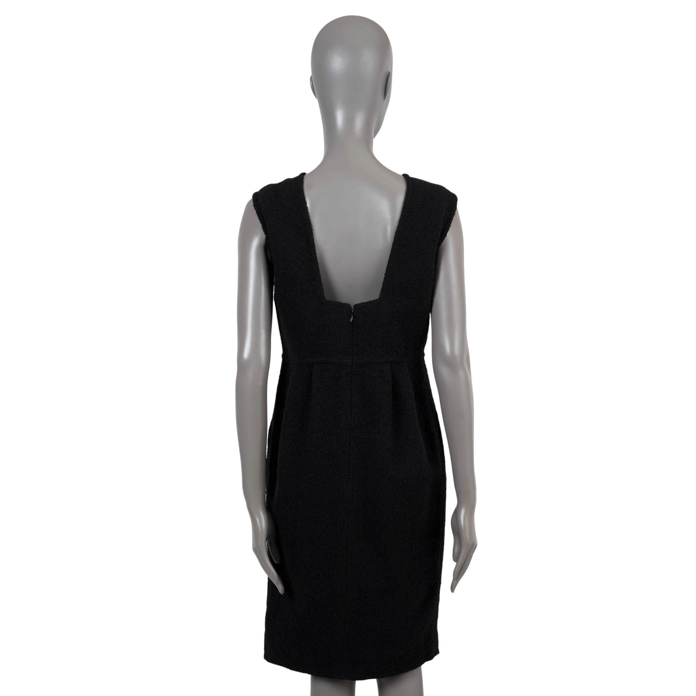 Noir CHANEL laine noire 2014 14A DALLAS SHERIFF TWEED Robe 40 M en vente