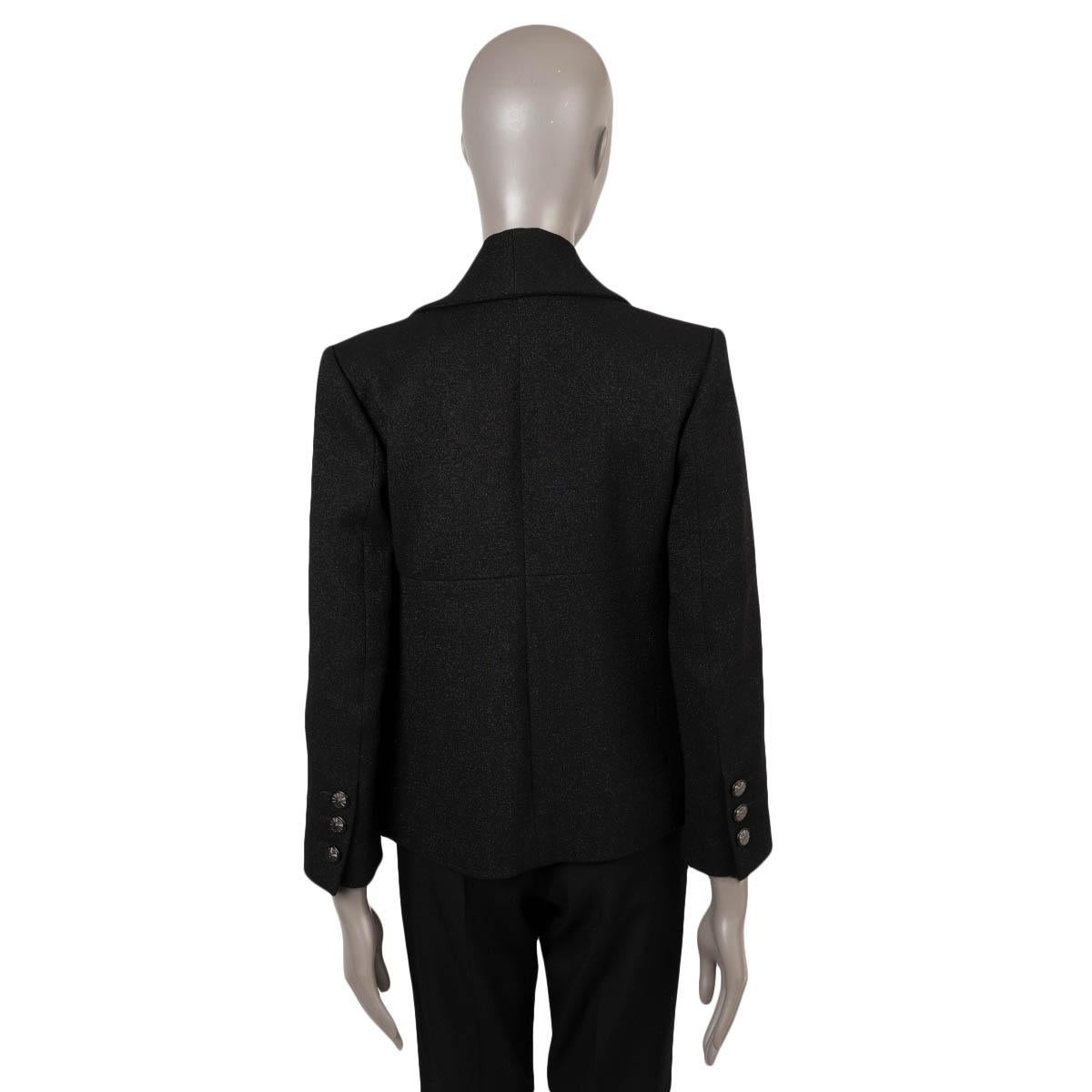 CHANEL schwarze Wolle 2014 14B OPEN LUREX TWEED Jacke 36 XS Damen im Angebot