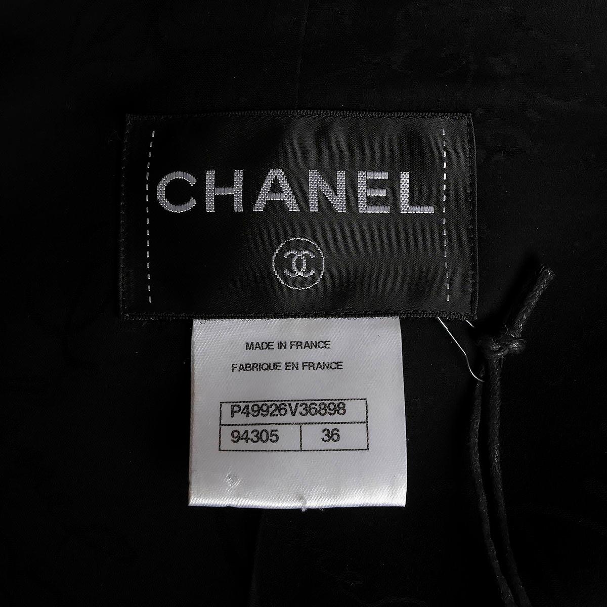 CHANEL black wool 2014 14B OPEN LUREX TWEED Jacket 36 XS For Sale 4