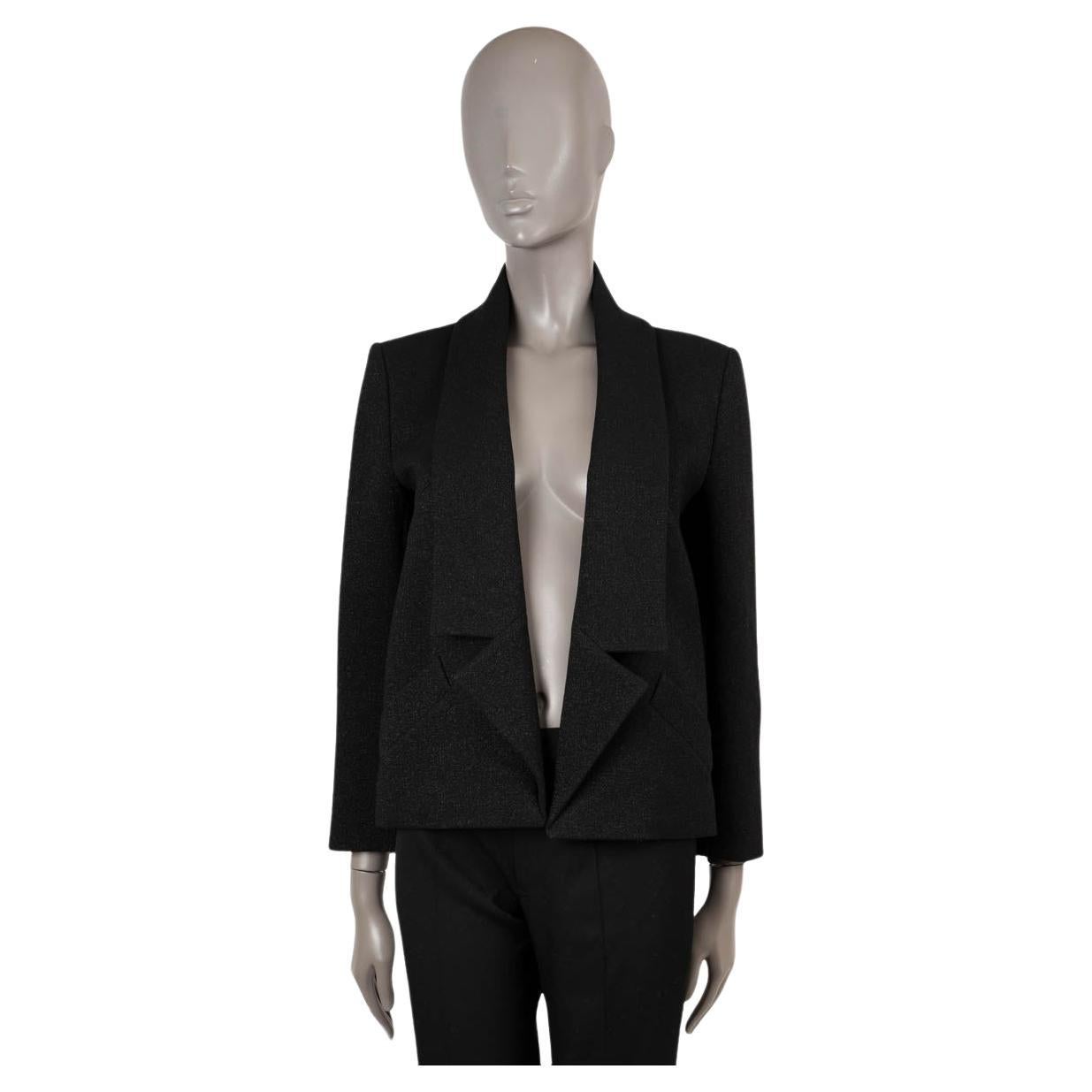 Chanel laine noire 2014 14B OPEN LUREX TWEED Veste 36 XS en vente