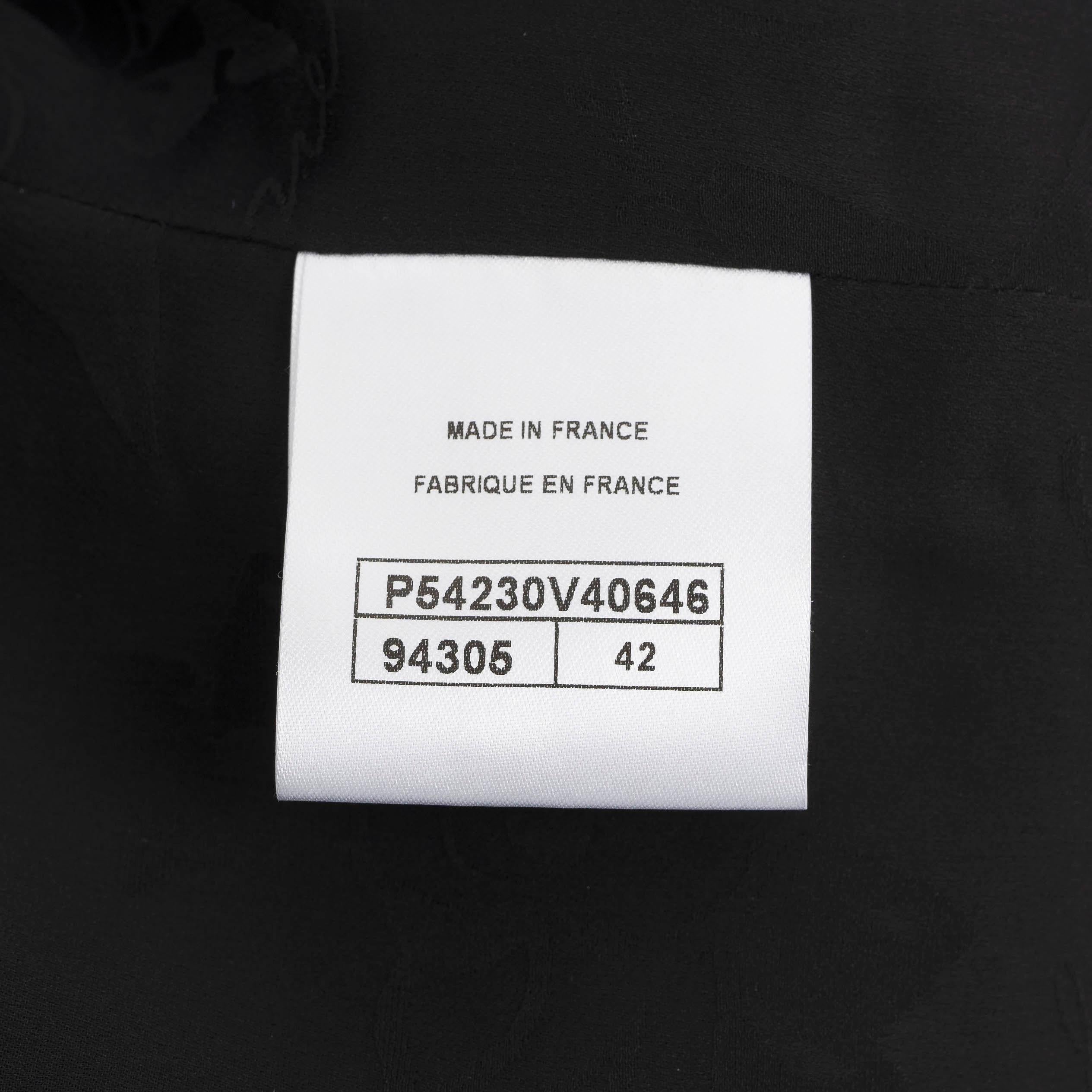 Chanel nero lana 2016 16A ROMA RIBBON TRIM Giacca TWEE LUNGA 42 M. in vendita 2