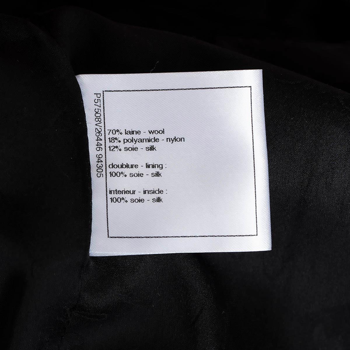 CHANEL black wool 2017 17K TWEEDED GAUZE Jacket 36 XS For Sale 6