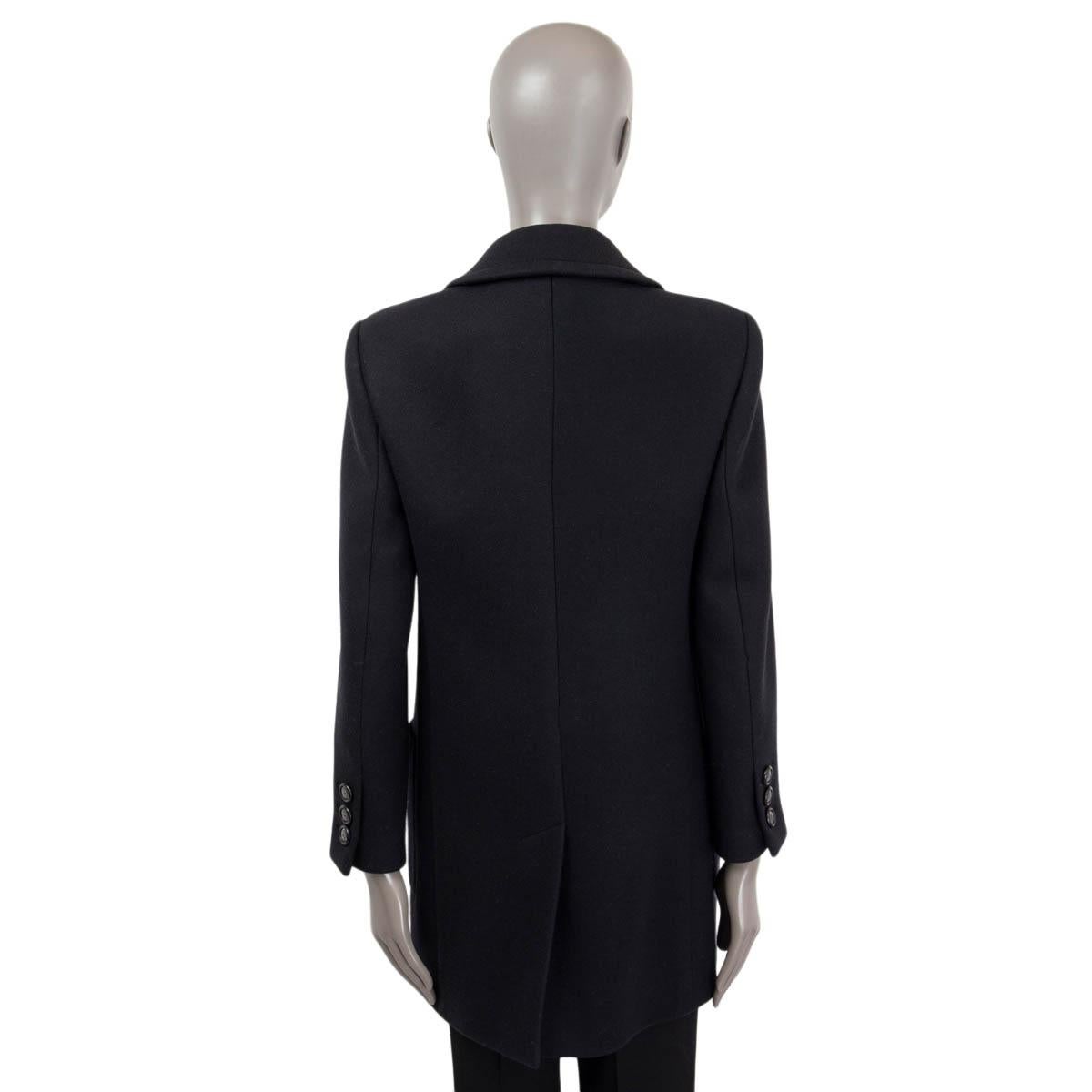 CHANEL black wool 2017 Peacoat Jacket 36 XS For Sale 1
