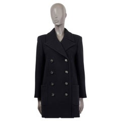 Chanel - Veste manteau en laine noire, 2017, taille 36 XS