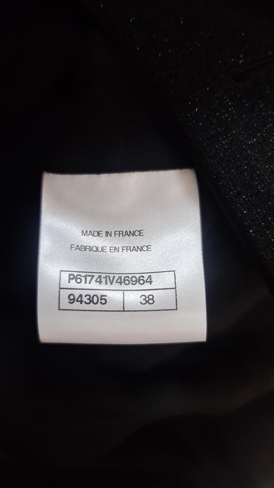 CHANEL Giacca doppiopetto in lana nera 2019 in tweed Sz.38 In condizioni Nuovo in vendita a Krakow, PL