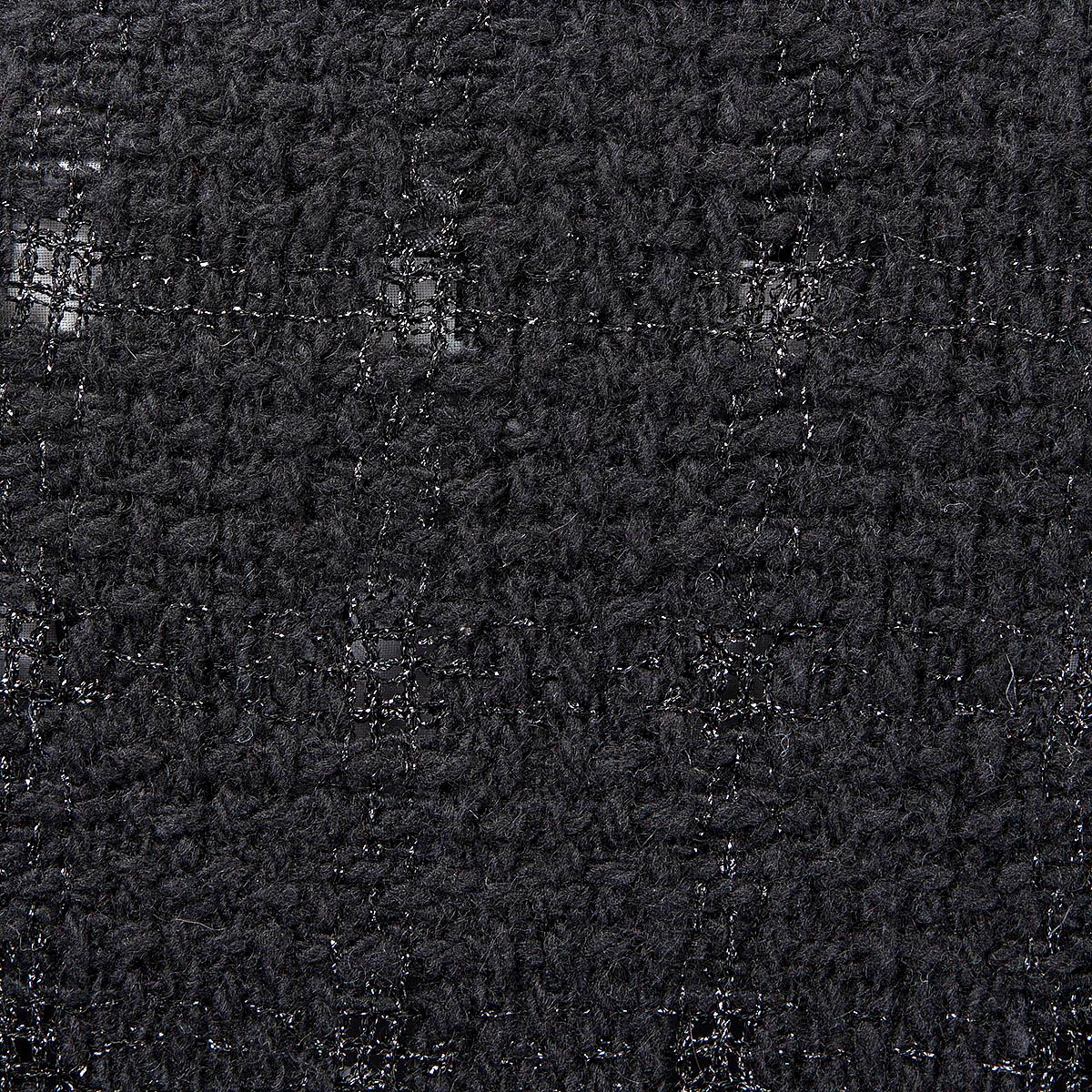 CHANEL black wool 2019 SATIN BOW BOUCLE Cape Jacket 38 S 19K 1