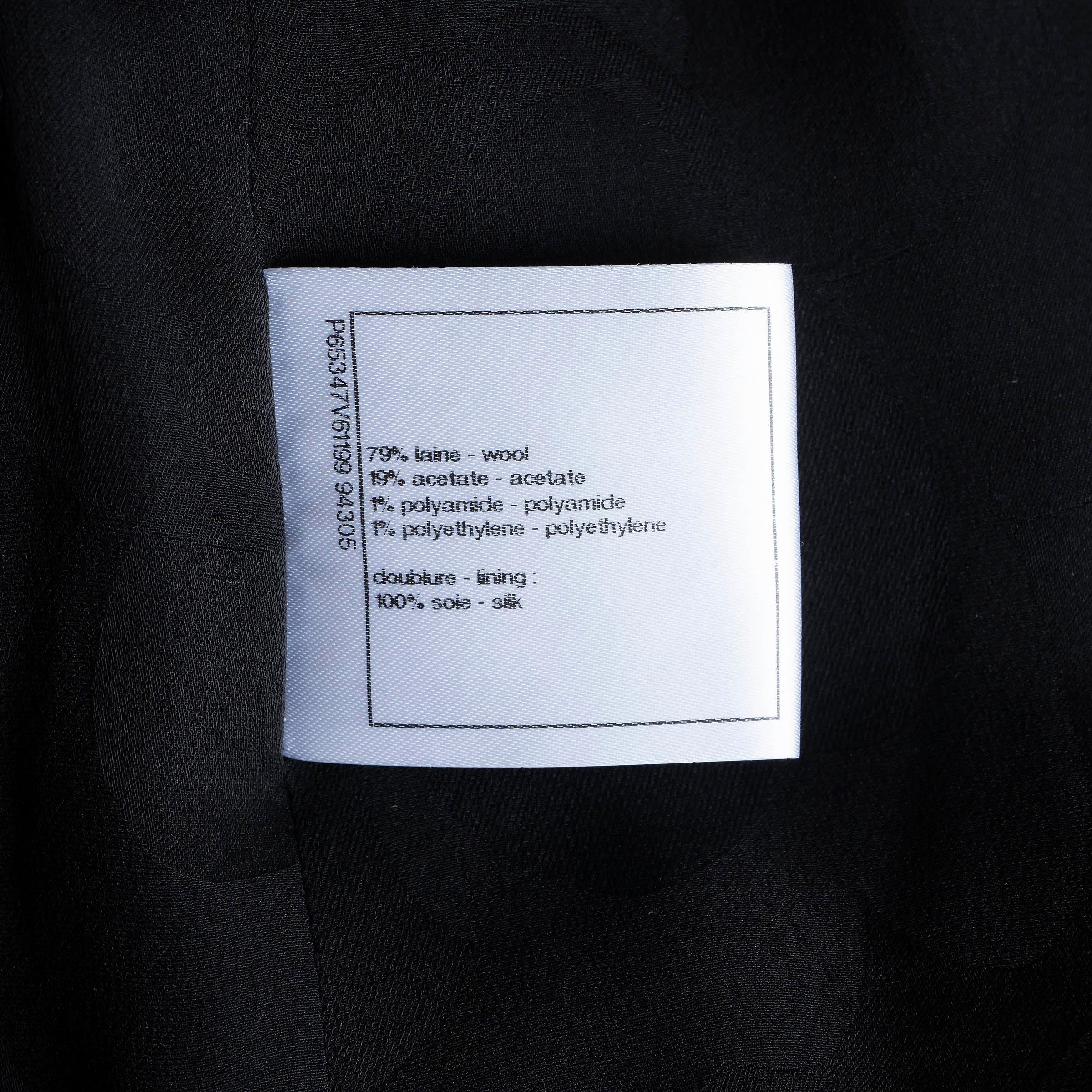 CHANEL black wool 2020 20K SCALLOPED TWEED Jacket 38 S 3