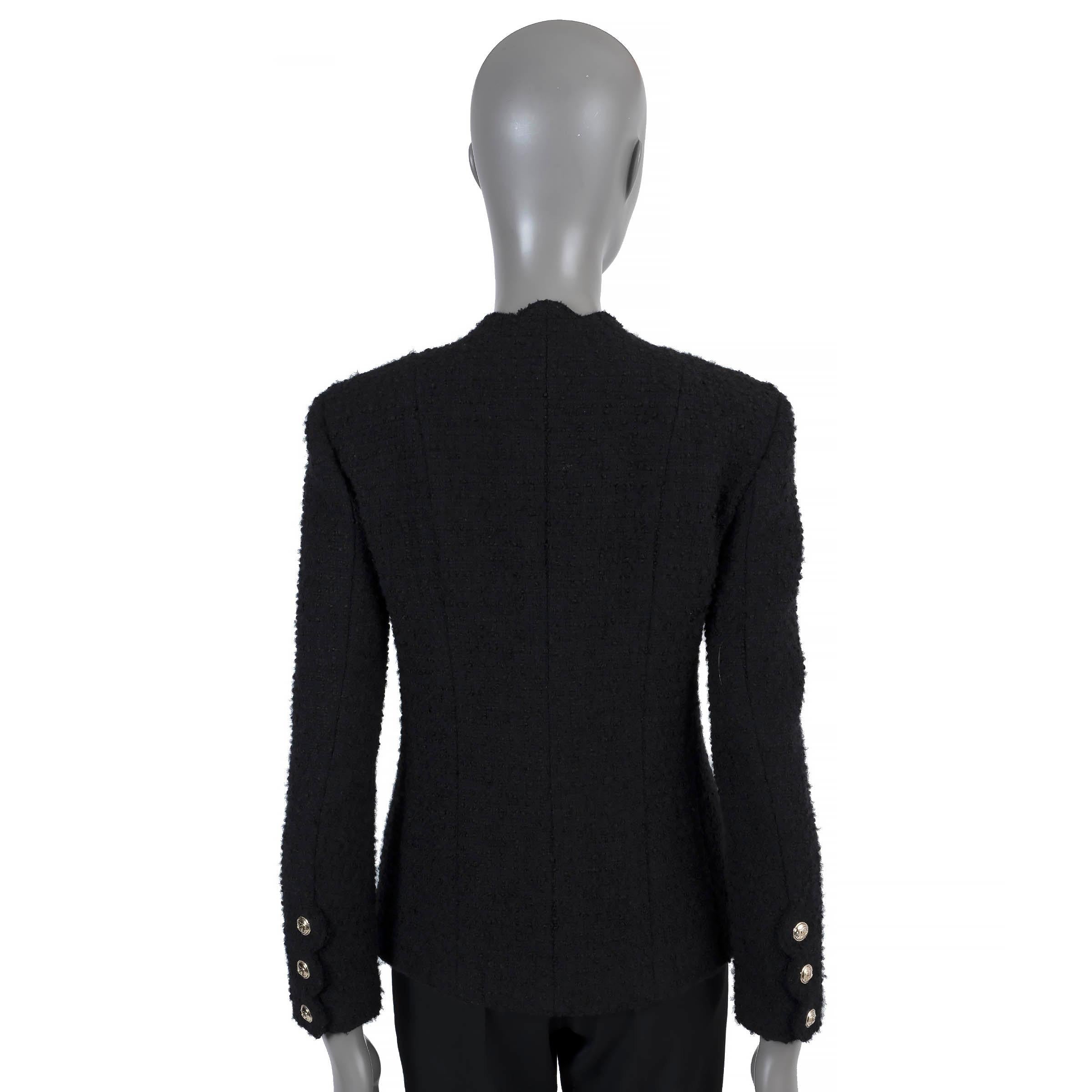 Nero Chanel giacca in lana nera 2020 20K SCALLOPED TWEED 40 M. in vendita
