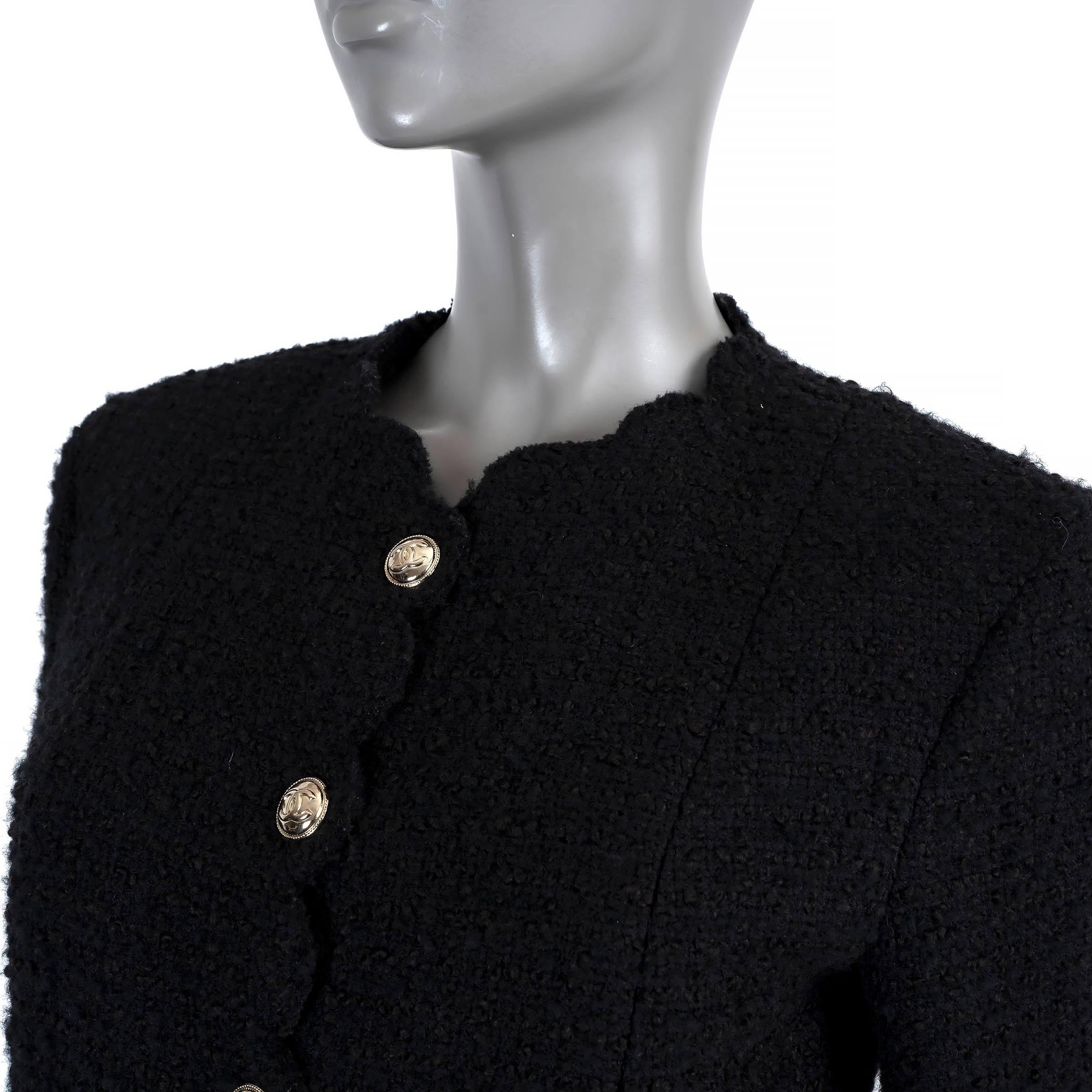 Donna Chanel giacca in lana nera 2020 20K SCALLOPED TWEED 40 M. in vendita