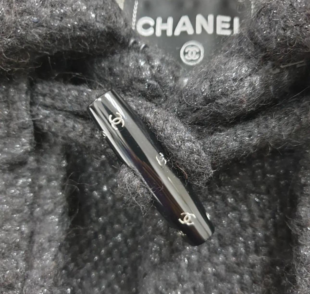 Chanel Black Wool 2023 Pea Coat For Sale 2