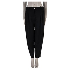 CHANEL black wool 22A FLORENCE PLEATED Pants 38 S